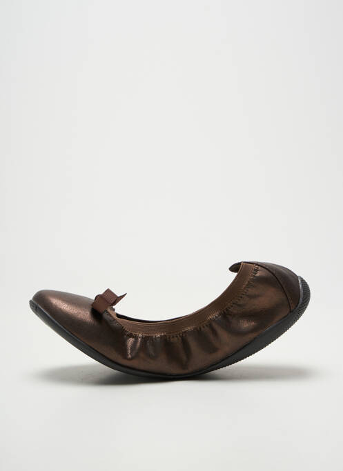 Ballerines tissage satiné talon plat jusqu'à 3cm marron LES P'TITES BOMBES femme