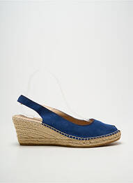Espadrilles bout ouvert talon de 4 à 6cm bleu LA MAISON DE L'ESPADRILLE femme