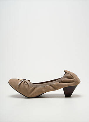 Escarpins cubain talon de 4 à 6cm beige LES P'TITES BOMBES femme