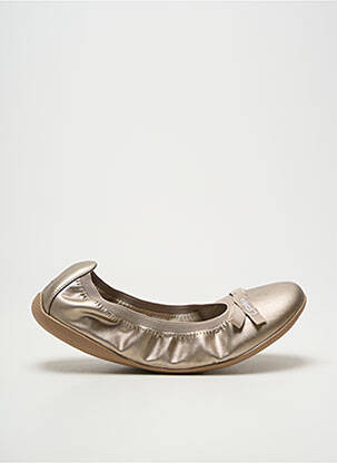 Ballerines tissage satiné talon plat jusqu'à 3cm or LES P'TITES BOMBES femme