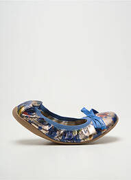 Ballerines tissage satiné talon plat jusqu'à 3cm bleu LES P'TITES BOMBES femme