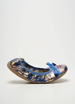 Ballerines tissage satiné talon plat jusqu'à 3cm bleu LES P'TITES BOMBES femme
