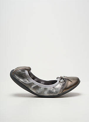 Ballerines tissage satiné talon plat jusqu'à 3cm argent LES P'TITES BOMBES femme