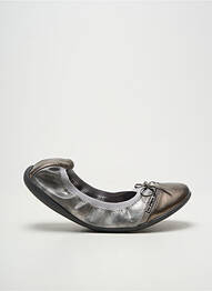 Ballerines tissage satiné talon plat jusqu'à 3cm argent LES P'TITES BOMBES femme