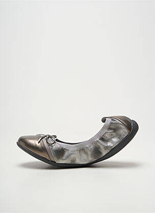 Ballerines tissage satiné talon plat jusqu'à 3cm argent LES P'TITES BOMBES femme