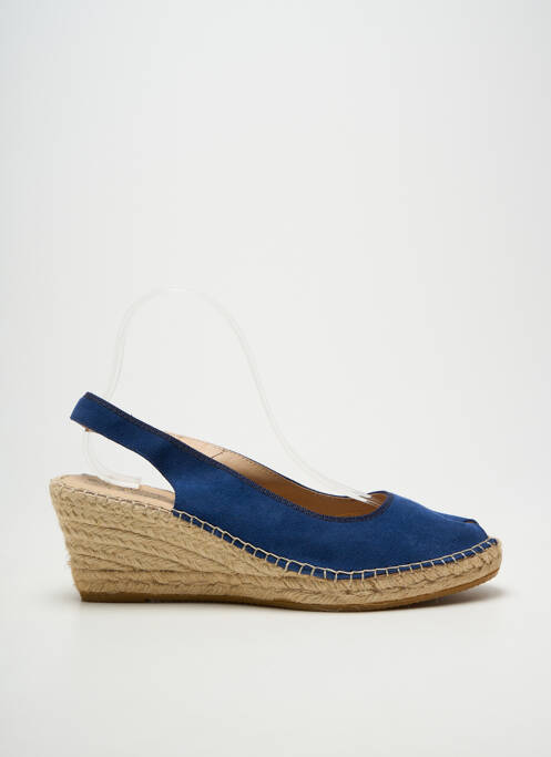 Espadrilles bout ouvert talon de 4 à 6cm bleu LA MAISON DE L'ESPADRILLE femme