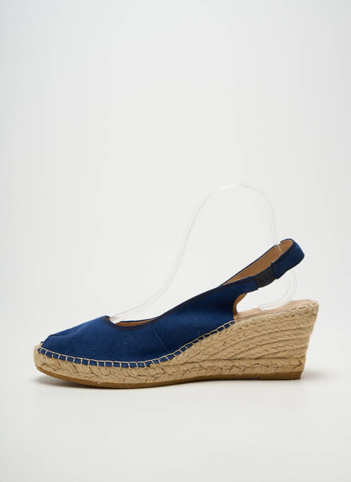 Espadrilles bout ouvert talon de 4 à 6cm bleu LA MAISON DE L'ESPADRILLE femme