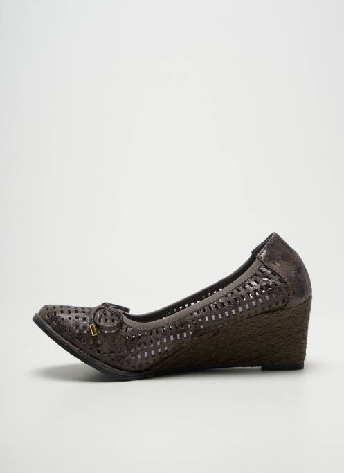 Escarpins tissage satiné talon de 4 à 6cm gris LES P'TITES BOMBES femme