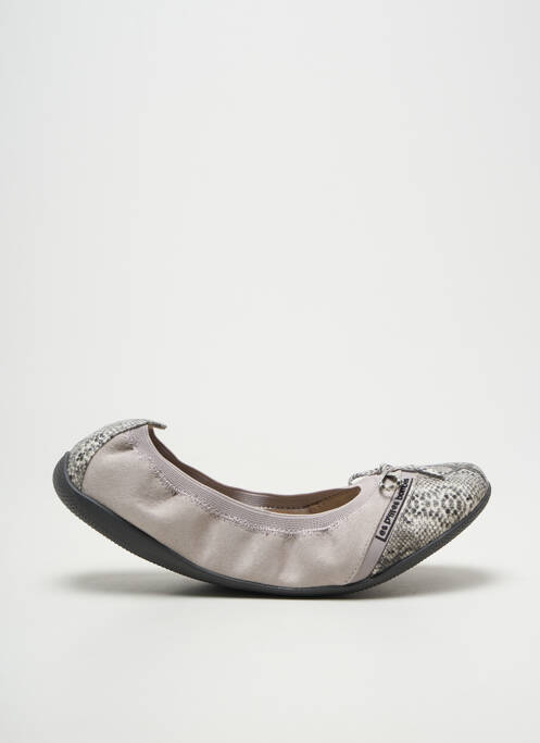 Ballerines bout rond talon plat jusqu'à 3cm gris LES P'TITES BOMBES femme