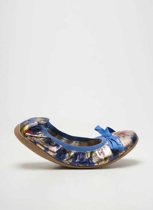 Ballerines tissage satiné talon plat jusqu'à 3cm bleu LES P'TITES BOMBES femme