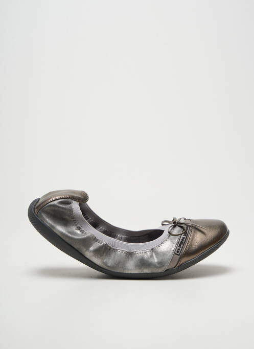 Ballerines tissage satiné talon plat jusqu'à 3cm argent LES P'TITES BOMBES femme