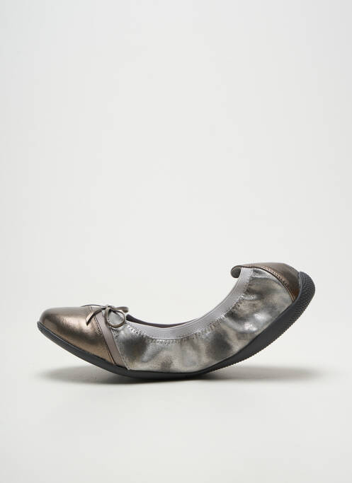 Ballerines tissage satiné talon plat jusqu'à 3cm argent LES P'TITES BOMBES femme