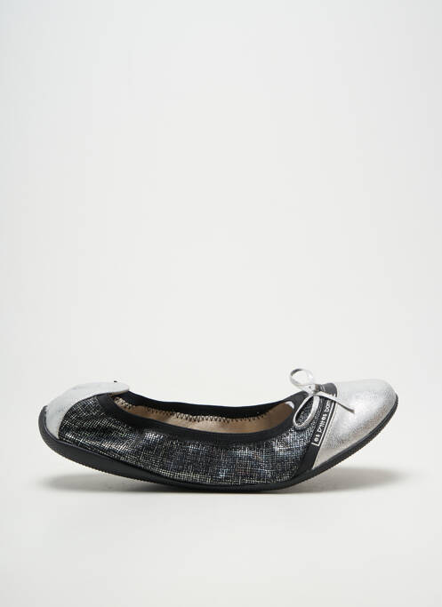 Ballerines tissage satiné talon plat jusqu'à 3cm argent LES P'TITES BOMBES femme