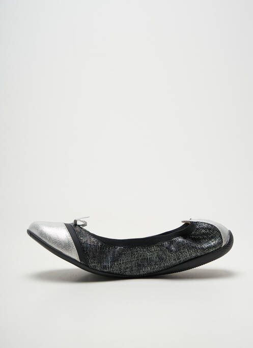 Ballerines tissage satiné talon plat jusqu'à 3cm argent LES P'TITES BOMBES femme