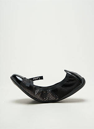 Ballerines tissage satiné talon plat jusqu'à 3cm noir LES P'TITES BOMBES femme