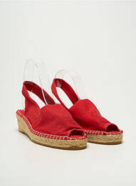 Espadrilles bout ouvert talon de 4 à 6cm rouge LA MAISON DE L'ESPADRILLE femme