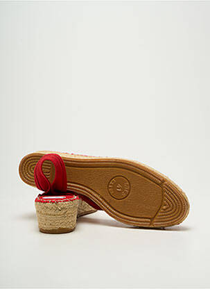 Espadrilles bout ouvert talon de 4 à 6cm rouge LA MAISON DE L'ESPADRILLE femme