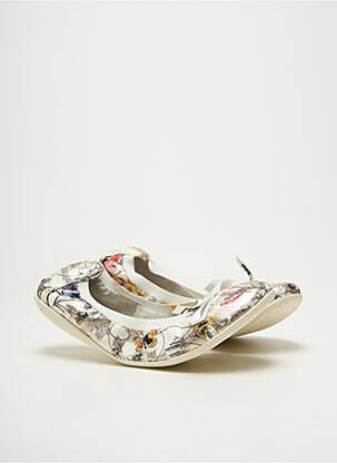 Ballerines tissage satiné talon plat jusqu'à 3cm argent LES P'TITES BOMBES femme