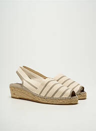 Sandales/nu pieds bout ouvert talon de 4 à 6cm beige LA MAISON DE L'ESPADRILLE femme