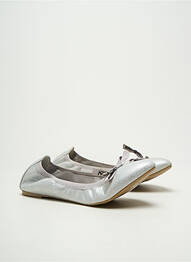 Ballerines tissage satiné talon plat jusqu'à 3cm argent LES P'TITES BOMBES femme