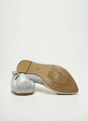 Ballerines tissage satiné talon plat jusqu'à 3cm argent LES P'TITES BOMBES femme