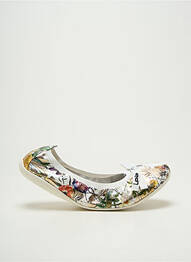 Ballerines tissage satiné talon plat jusqu'à 3cm argent LES P'TITES BOMBES femme