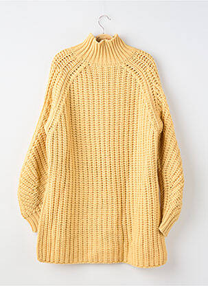 Pull col roulé coupe droite manches longues jaune SAMSOE & SAMSOE femme