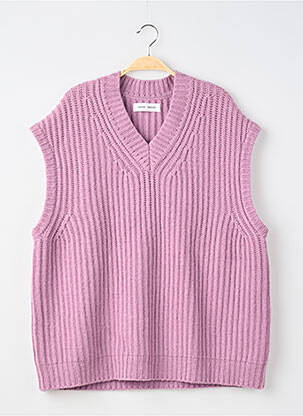 Pull coupe droite manches courtes violet SAMSOE & SAMSOE femme