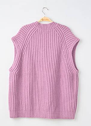 Pull coupe droite manches courtes violet SAMSOE & SAMSOE femme