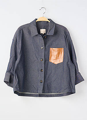 Veste casual coupe droite bleu PABLO femme