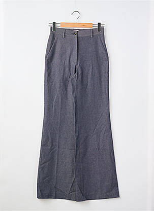 Pantalon large fermeture zippée sous rabat boutonné taille normale bleu PABLO femme