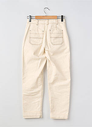 Pantalon droit fermeture zippée sous rabat boutonné taille normale beige BENSIMON femme