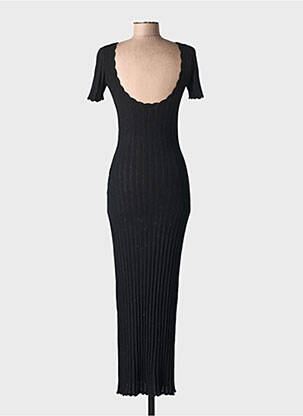 Robe longue manches courtes manches courtes noir LA MAILLE SÉZANE femme