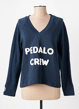 Sweat-shirt broderie manches longues bleu TRENTE TROIS femme