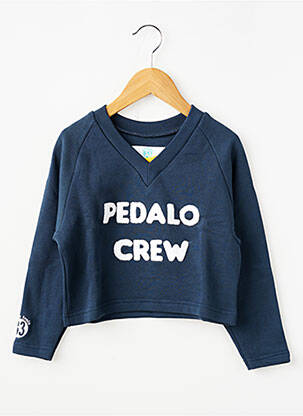 Sweat-shirt col v manches longues bleu TRENTE TROIS enfant