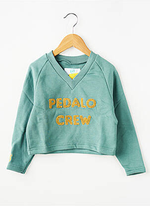Sweat-shirt col v manches longues vert TRENTE TROIS enfant
