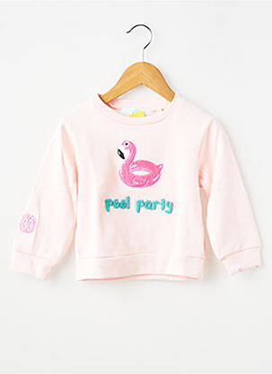 Sweat-shirt broderie manches longues rose TRENTE TROIS fille