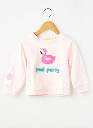 Sweat-shirt broderie manches longues rose TRENTE TROIS fille
