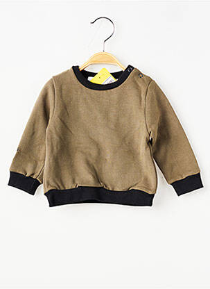 Sweat-shirt sérigraphie floquée manches longues vert TRENTE TROIS garçon