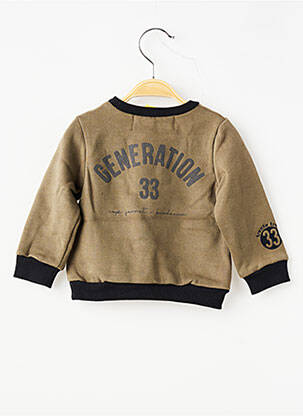 Sweat-shirt sérigraphie floquée manches longues vert TRENTE TROIS garçon