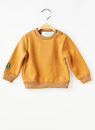 Sweat-shirt sérigraphie floquée manches longues orange TRENTE TROIS garçon