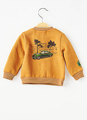 Sweat-shirt sérigraphie floquée manches longues orange TRENTE TROIS garçon