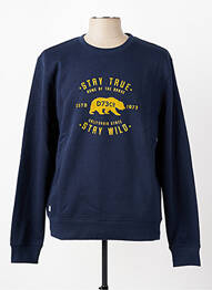 Sweat-shirt sérigraphie floquée manches longues bleu DAYTONA homme