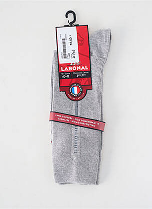 Chaussettes tissage chiné gris LABONAL homme