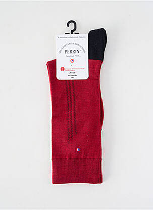 Chaussettes maille fine rouge PERRIN homme