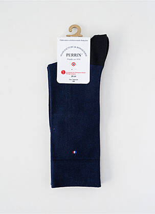 Chaussettes maille fine bleu PERRIN homme