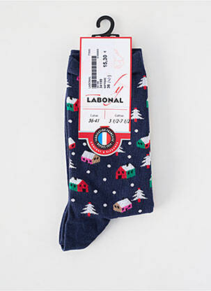 Chaussettes imprimé fantaisie bleu LABONAL homme
