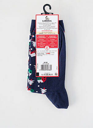 Chaussettes imprimé fantaisie bleu LABONAL homme