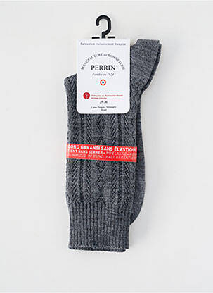 Chaussettes stretch gris PERRIN homme