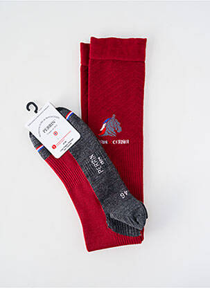 Chaussettes tissage chiné rouge PERRIN garçon